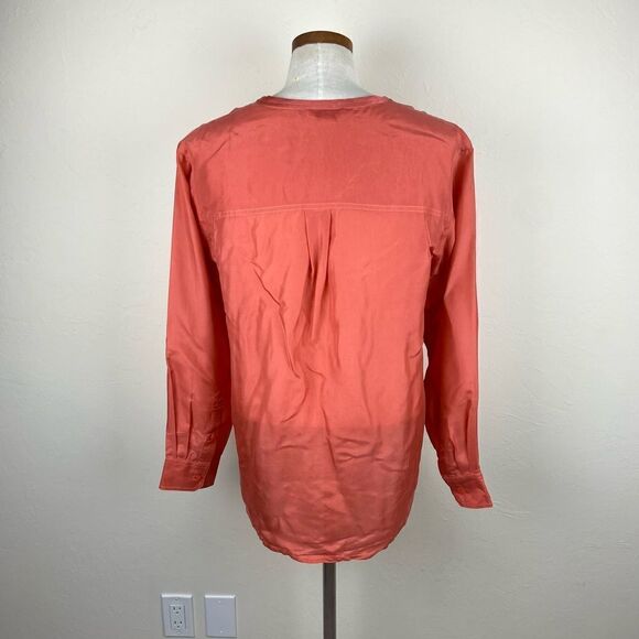 Sundance Nevaya Silk Long-Sleeve Blouse - Burnt Orange - Picture 6 of 7